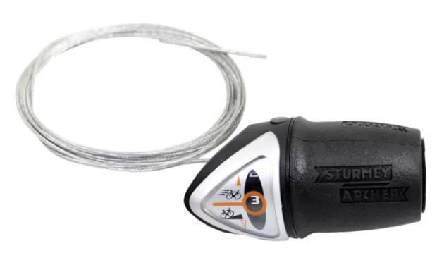 [HSJ978-1700] Shifter Rechts Sturmey Archer HSJ978 3 speed gripshift / draaiversteller met versnellingsdraad 1700mm