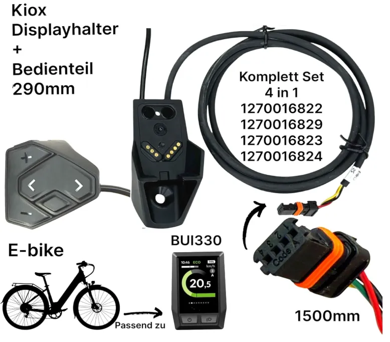 Bosch Kiox Display BUI330 met stuurbediening met displayhouder 1500 mm zwart