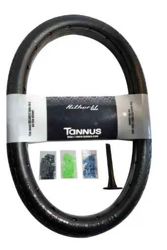Tannus Aither 1.1 Airless Volle Buitenband Zwart 18"x1.25" inclusief montage kit